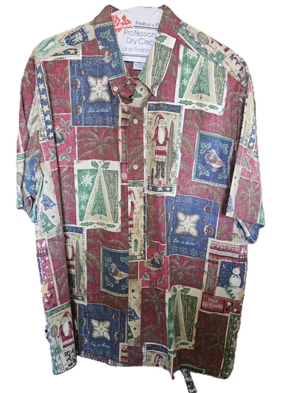 Mens Limited Edition Christmas Themed Reyn Spooner Mele Kalikimaka Like New 3 LX